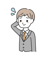 焦るスーツを着た男性