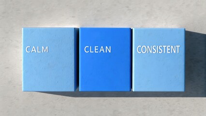 Visual representation of core values calm clean consistent in minimalist design