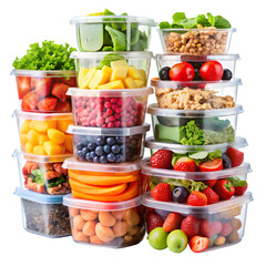 Food Packaging Plastic food containers - Containers for storing and packaging various food products Isolated