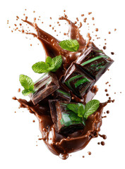 Chocolate mint squares in a chocolate explosion