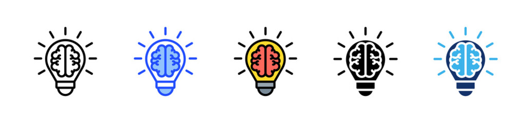 Fototapeta premium Mindset Icon Collection With Multiple Styles