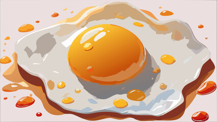 Loosely fried egg with yellow yolk