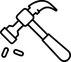 Illustration of a hammer and nails