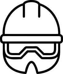 Industrial safety helmet and protective goggles illustration