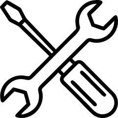 Crossed wrench and screwdriver tool illustration