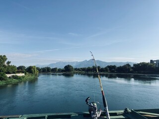 Fototapeta premium fishing rod on the river 