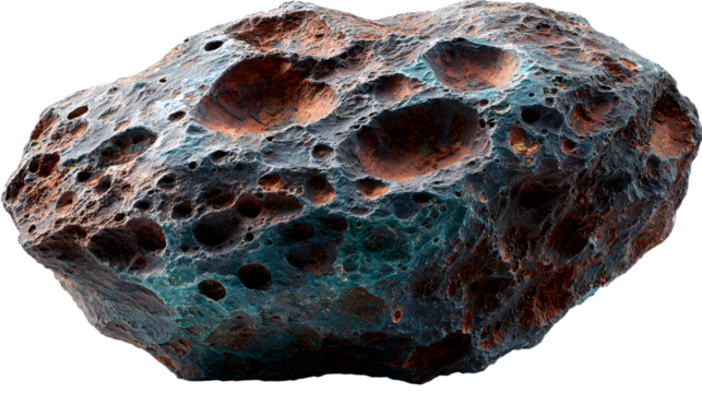 Peice of astroid Isolated On PNG Transparent Background And White