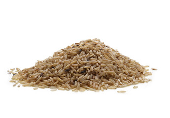 Heap of brown rice on transparen png.