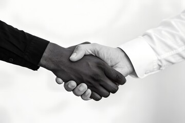 Black and White Handshake Symbolizing Diversity, Partnership, and Professional Agreement
