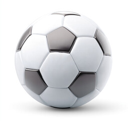 Obraz premium Soccer ball with black pentagons isolated on white background for sport