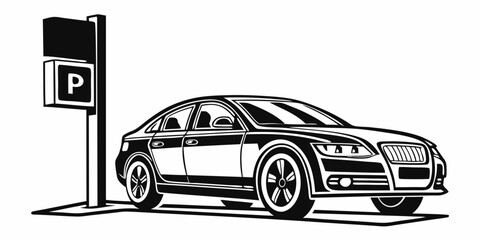 Minimal Design P Letter Parking Symbol