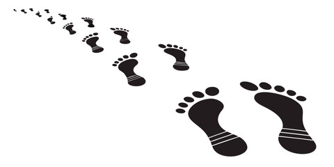 Human Footprints on White Background