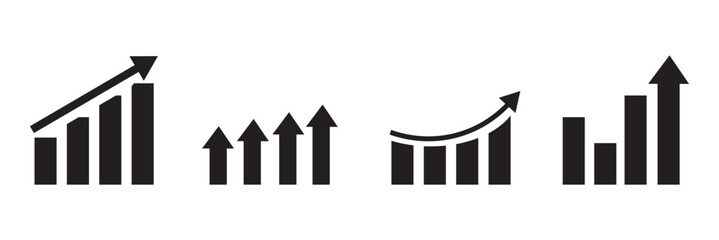 a business graph with arrow design silhouette vector illustration