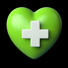 Green heart with white cross medical healthcare symbol vector illustration image