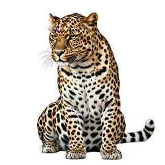 Obraz premium Leopard Sits Majestically: Transparent Background