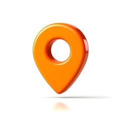 Orange location pin icon gps map pointer navigation symbol travel destination marker sign