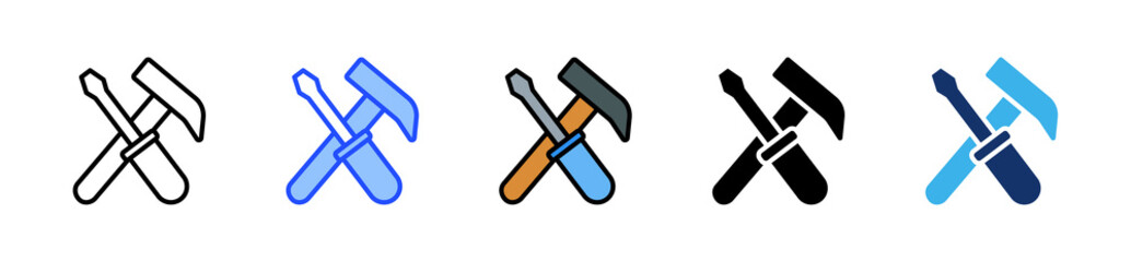 Shutdown Maintenance Icon Collection With Multiple Styles