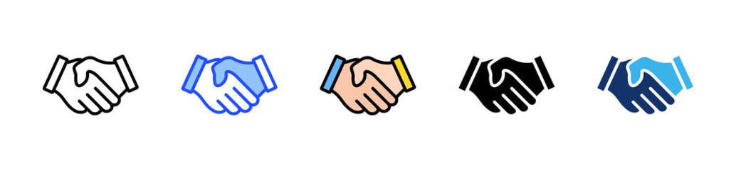 Handshake Icon Collection With Multiple Styles