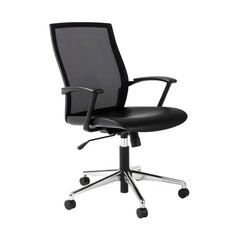 Fototapeta premium Modern black office chair with transparent background