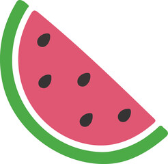 Delightful Slice of Watermelon Refreshing Summer Icon Sweet Fruit Illustration Wholesome and Appealing Image Depicting Warm Weather Treat