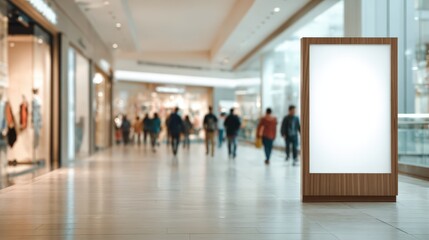 Blank Advertisement Billboard Mockup in Modern Shopping Mall for Marketing and Promotion Campaign