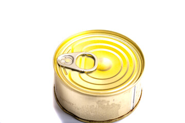 Tinned food isolated on the white background,