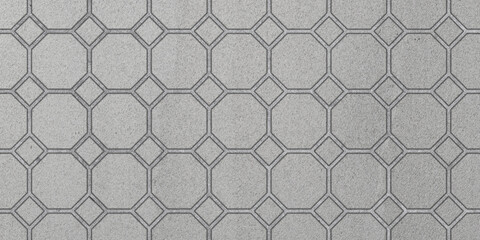 Octagonal and square tile pattern, geometric decorative floor texture for architecture, interior and exterior design