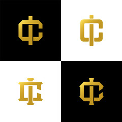 Obraz premium Monogram collection letter ci or ic with interlock style for brand, clothing, apparel, streetwear