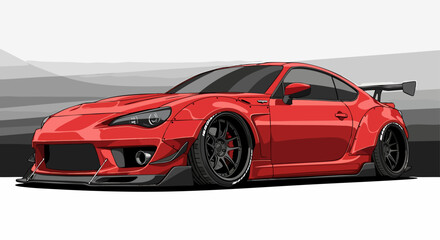Red sports car illustration