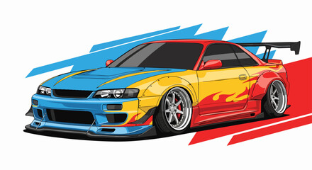 Obraz premium Colorful custom sports car illustration