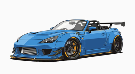 Fototapeta premium Blue convertible sports car graphic design