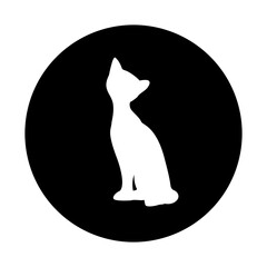 black and white illustration of cat icon
