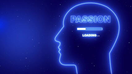 Goal-oriented Human Head With Passionate Mindset. Passion In Mind Concept. graphic background. New business concept.