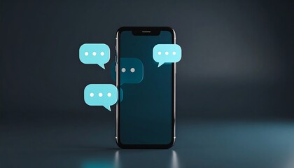 Smartphone displaying message bubbles