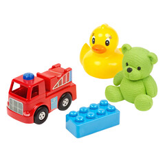 Obraz premium Kids toys set isolated on transparent background 