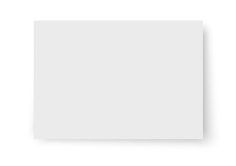 Realistic blank horizontal paper sheet with soft shadow isolated on white background perfect for notes office documents presentations and clean design mockups.