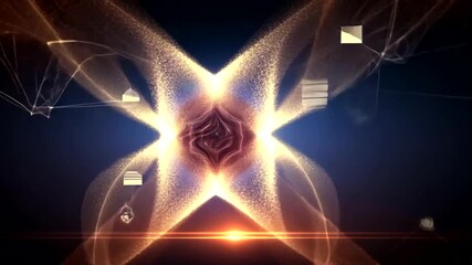 Abstract Science and Technology Background with Molecules and Data Visualization - Powered by Adobe