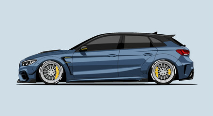Stylish customized car illustration