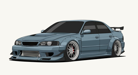 Obraz premium Custom light gray car illustration
