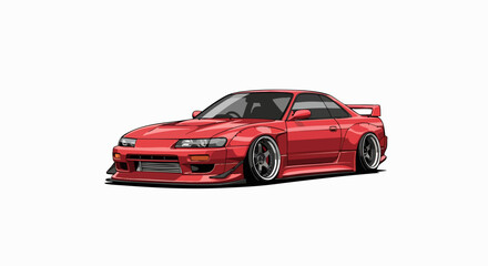 Red sports car illustration
