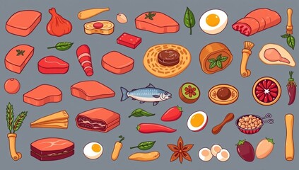 seamless background with food