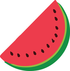A Slice of Summer Sweetness A Captivating Watermelon Illustration with Vibrant Colors and Delectable Seeds for a Refreshing Treat