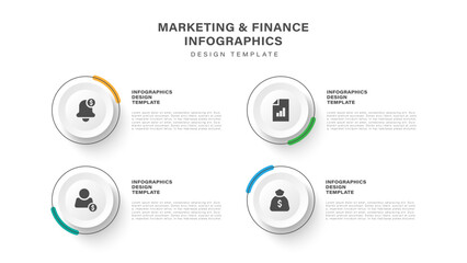 4 steps business and marketing infographics. Infographic layout with icons and space for data. © Лилия Агапова