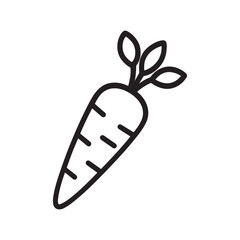 Black Carrot Icon with Leafy Top on Dark Gradient Background – Minimalist Vector Illustration