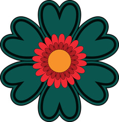 Flower in mexican folk art style. Vector decor for banners, cards, invitation design.
