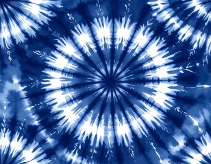 Tie-dye fabric design with radial patterns