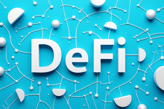 Decentralized finance defi illustration blockchain technology cryptocurrency concept