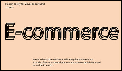 E-commerce text written in lowercase letters.Vector lettering design. Simple word.