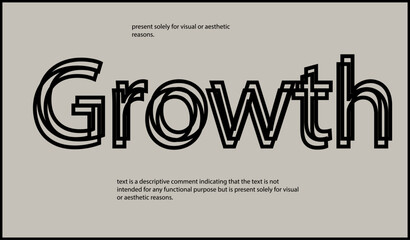 Growth text written in lowercase letters.Vector lettering design. Simple word.