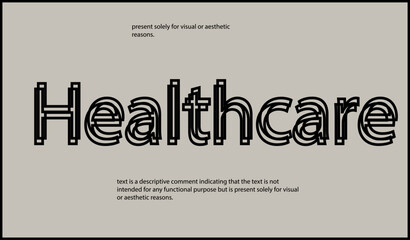 Healthcare text written in lowercase letters.Vector lettering design. Simple word.